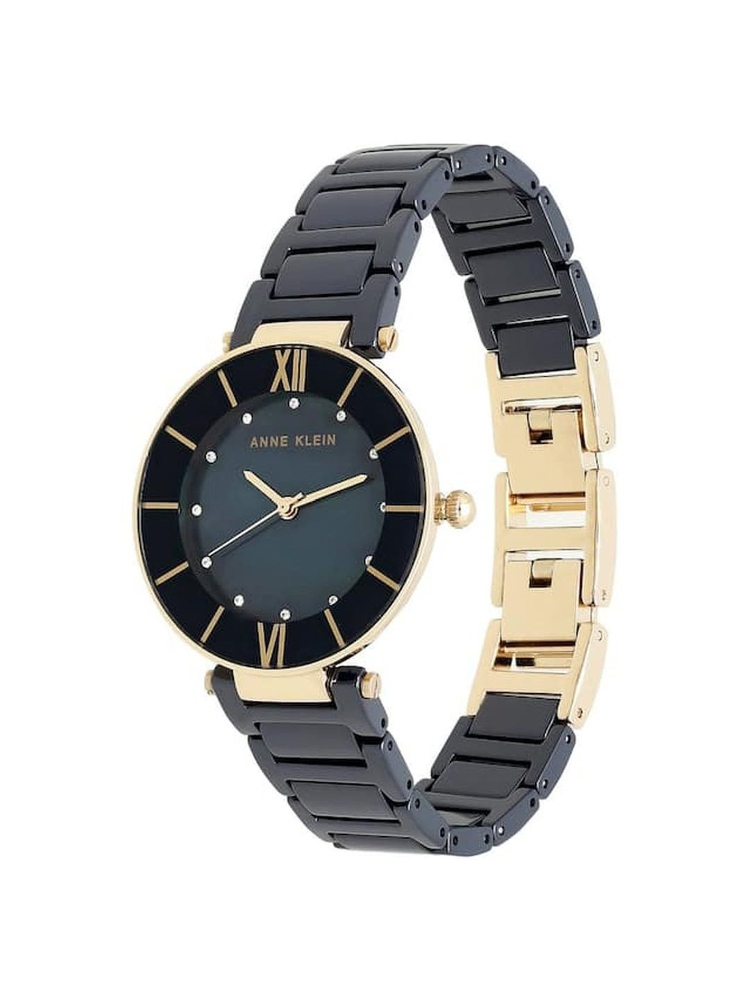 Anne Klein NEAK3266NVRG Ceramics Analog Watch for Women