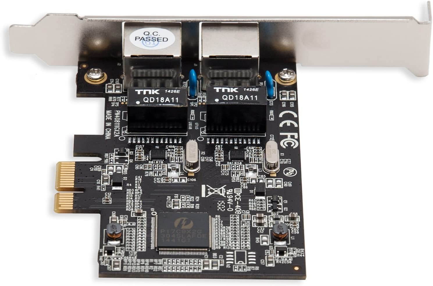 Syba 2 Port Gigabit Ethernet PCI-e x1 Network Interface Card 10/100/1000Mbps LAN Adapter Controller RTL8111E