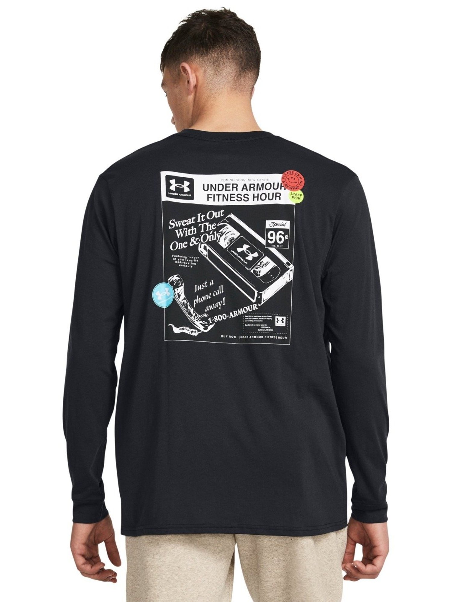 Under Armour Black Cotton Slim Fit Printed T-Shirt