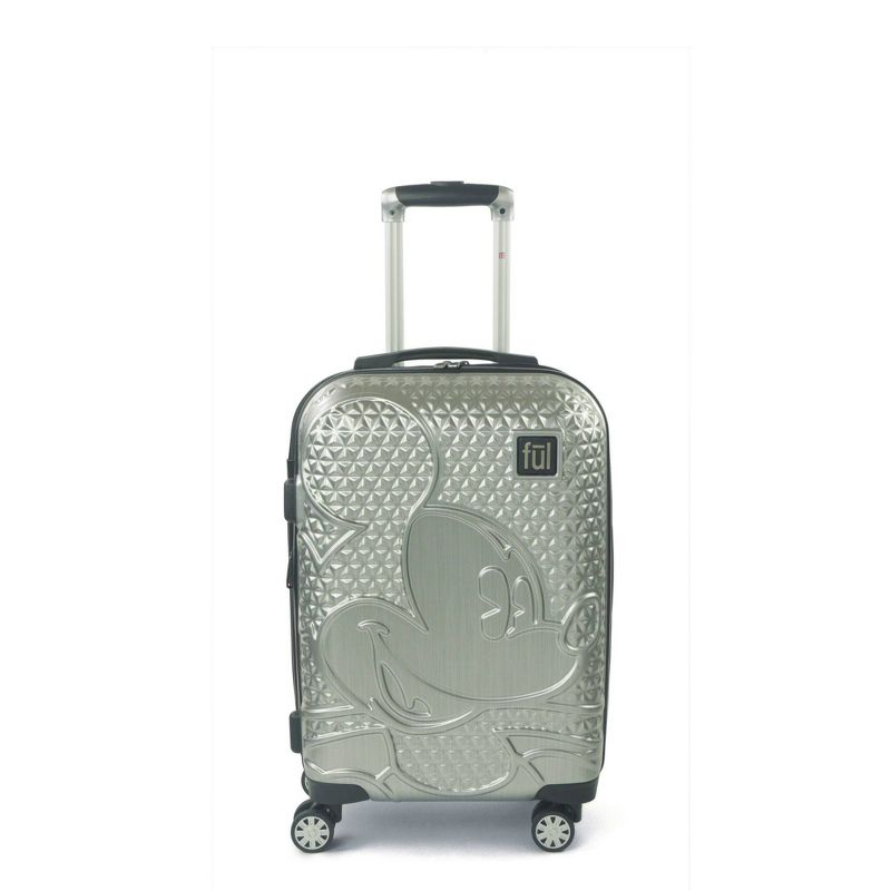 FUL Disney Mickey Mouse Textured 21" Carry On Hardside Rolling Suitcase - Silver