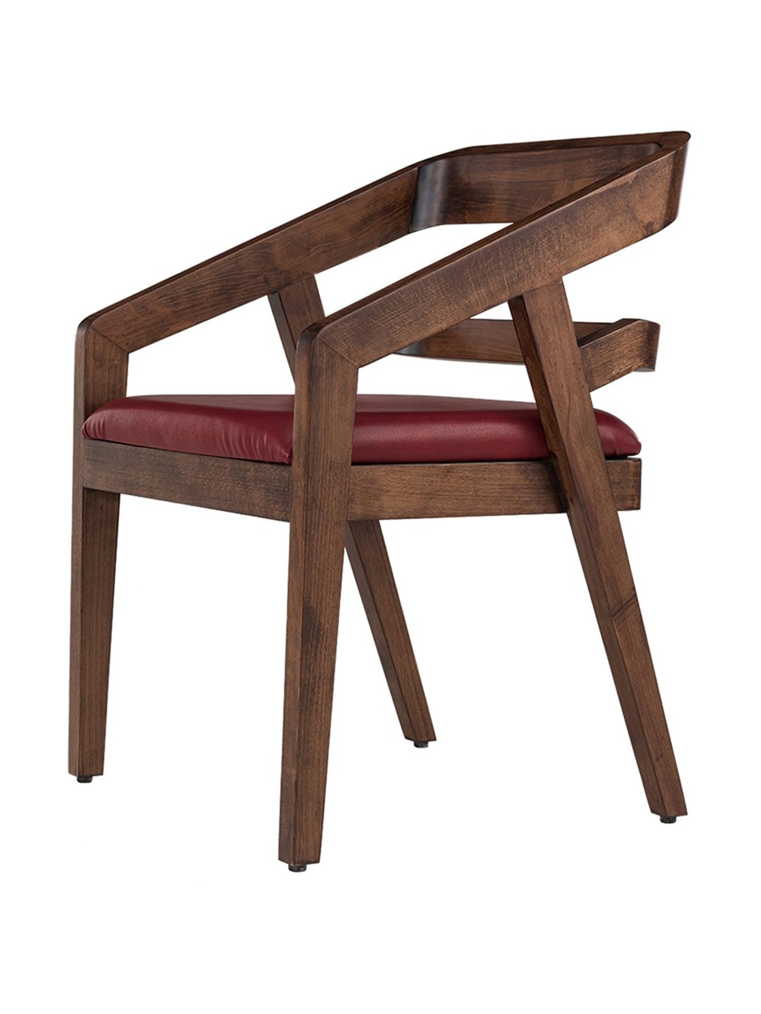 Durian Amelia Burgundy Red Solid Solid Wood & Premium Leatherette Dining Chair