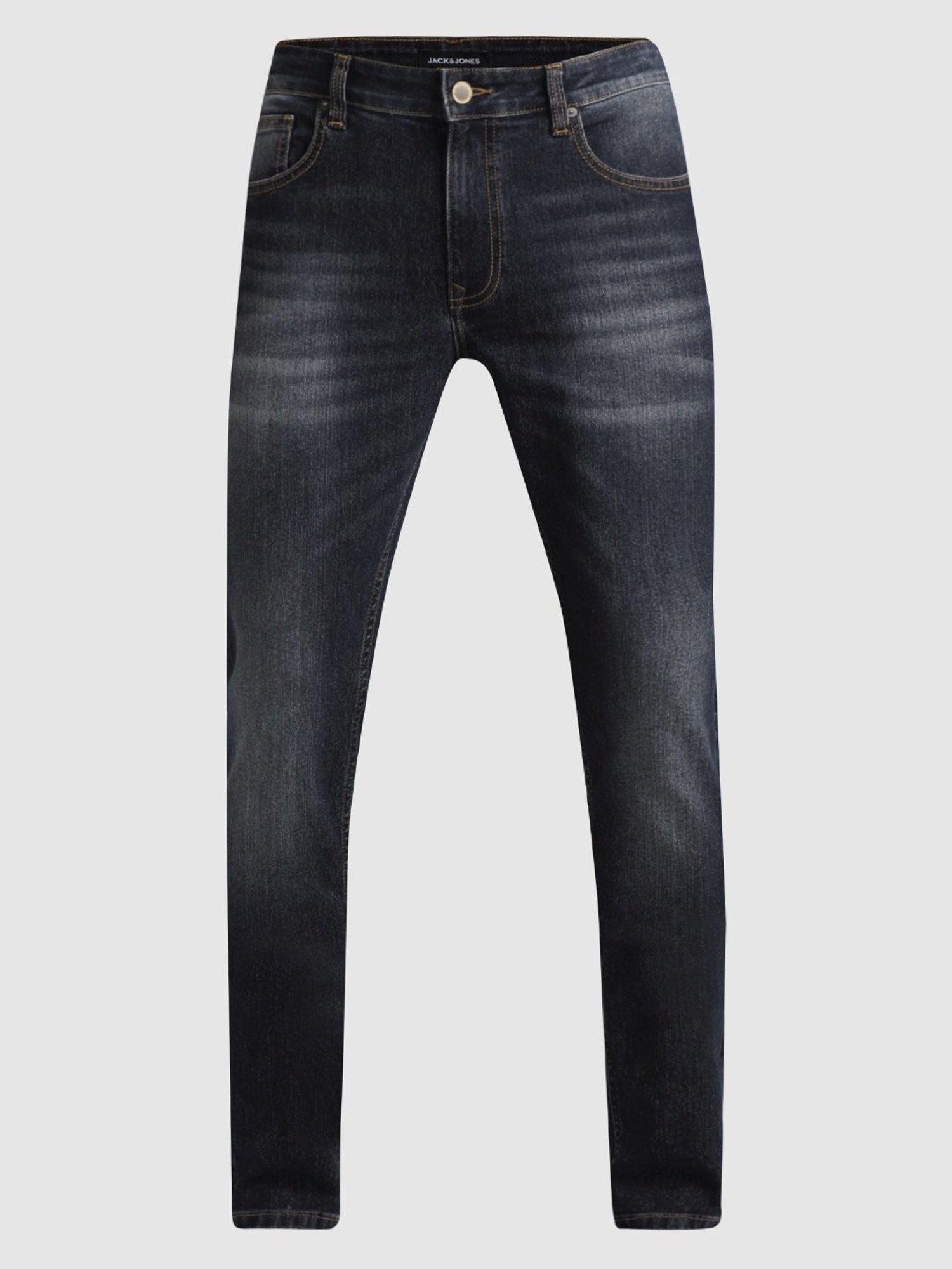 Jack & Jones Dark Blue Denim Cotton Skinny Fit Jeans