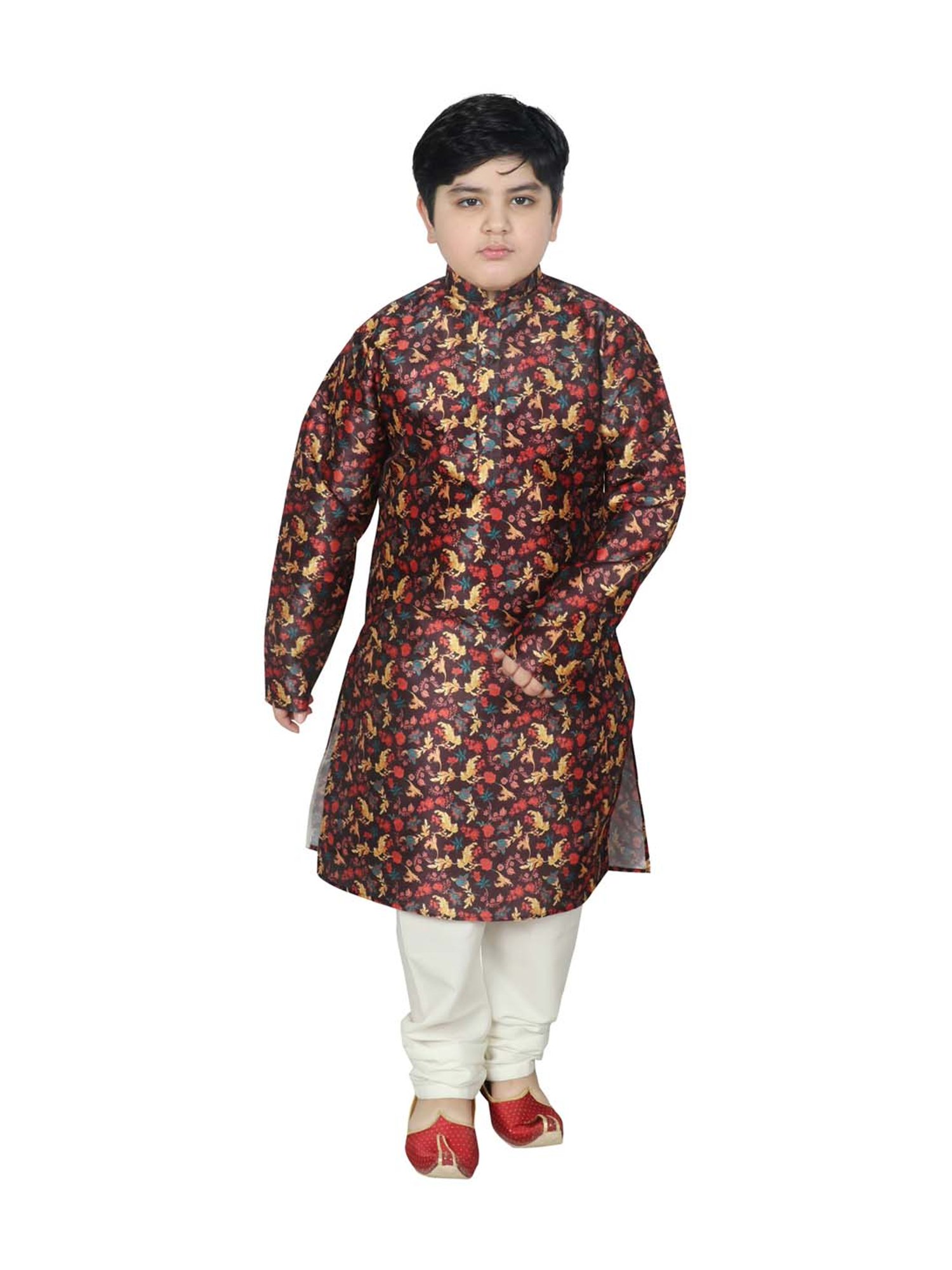 SG Yuvraj Kids Black Printed Kurta Set