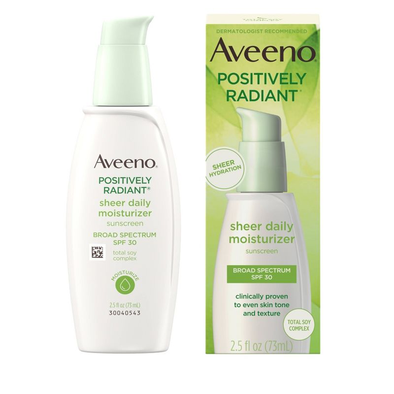 Aveeno Positively Radiant Sheer Daily Moisturizing Lotion - Dry Skin - SPF 30 - 2.5 fl oz