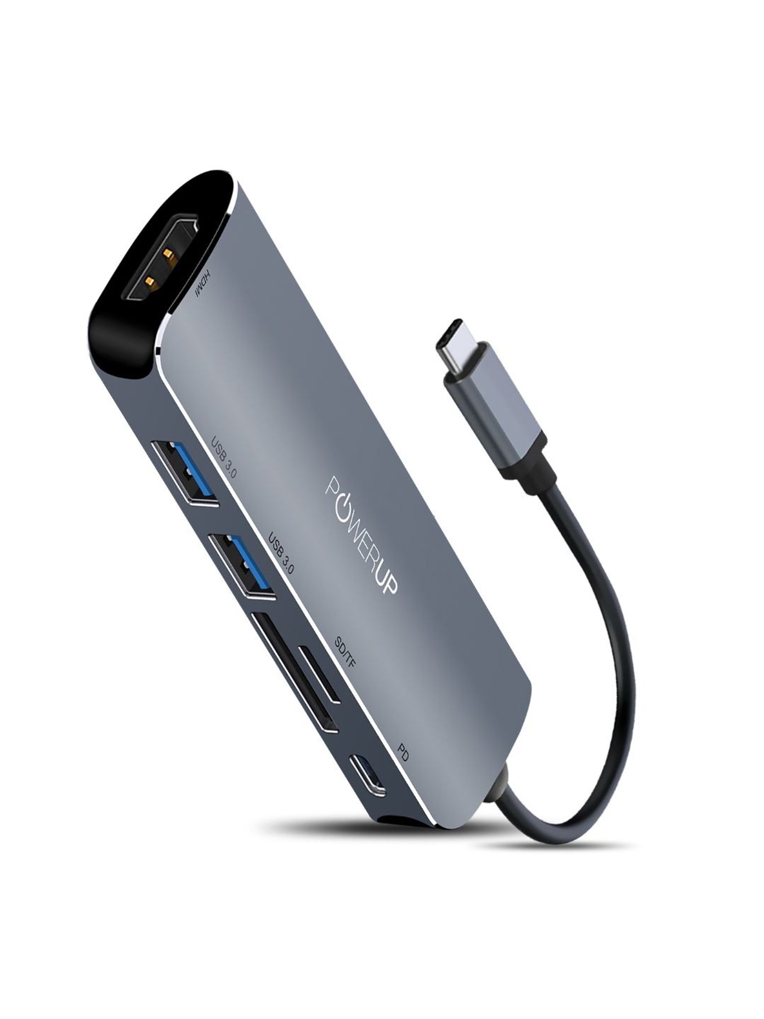 Powerup Elite NEO 6 in 1 Multi-Port Hub Adapter for MacBook Pro (Gunmetal)