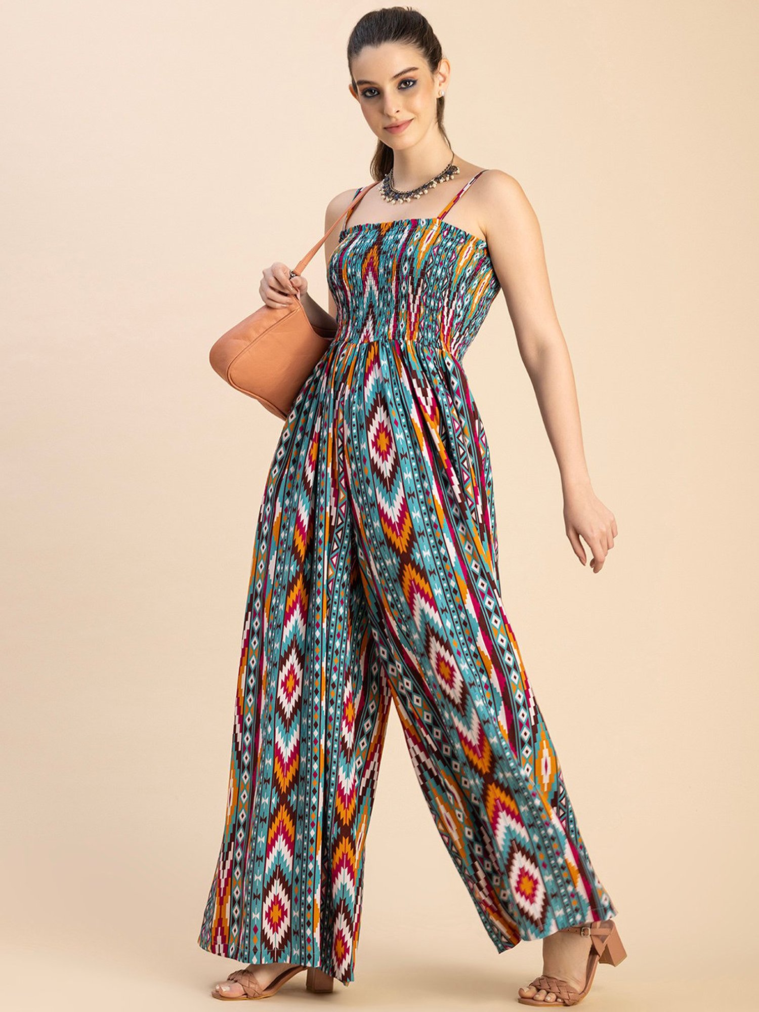 Moomaya Multicolor Printed Jumpsuit