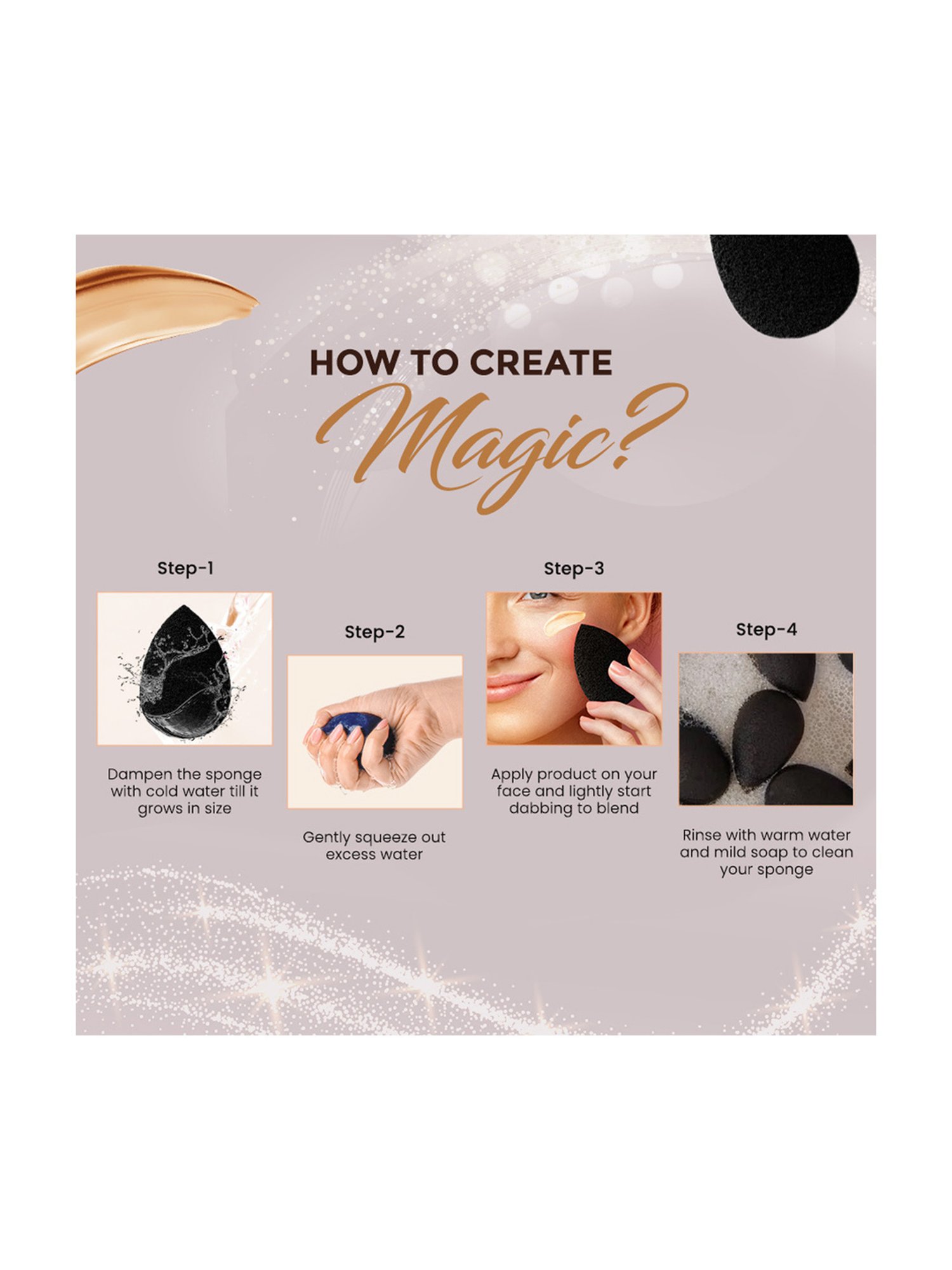 Colorbar Sponge-Blend-Itude Beauty Sponge-Black