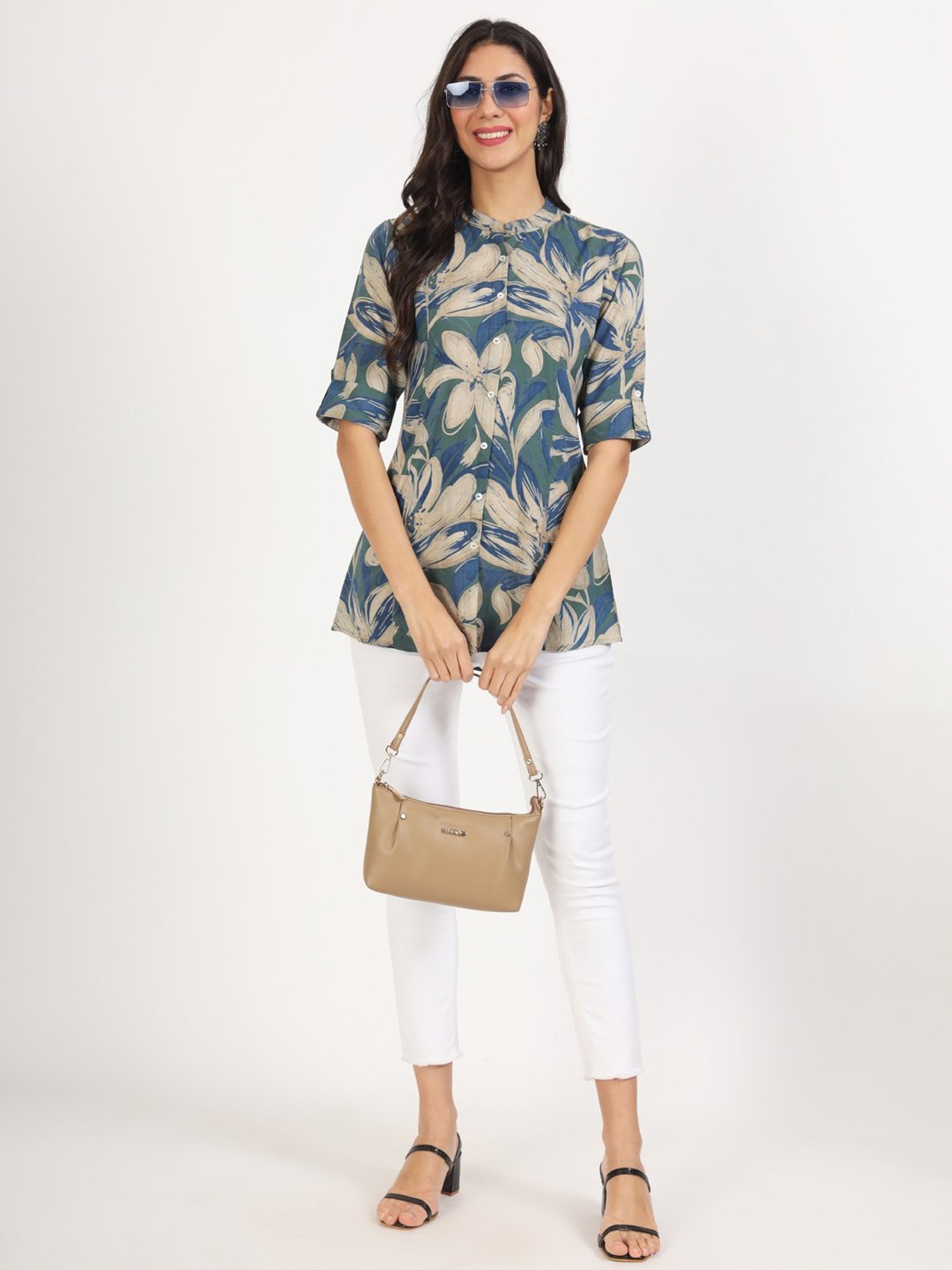 Divena Green Floral Print Tunic