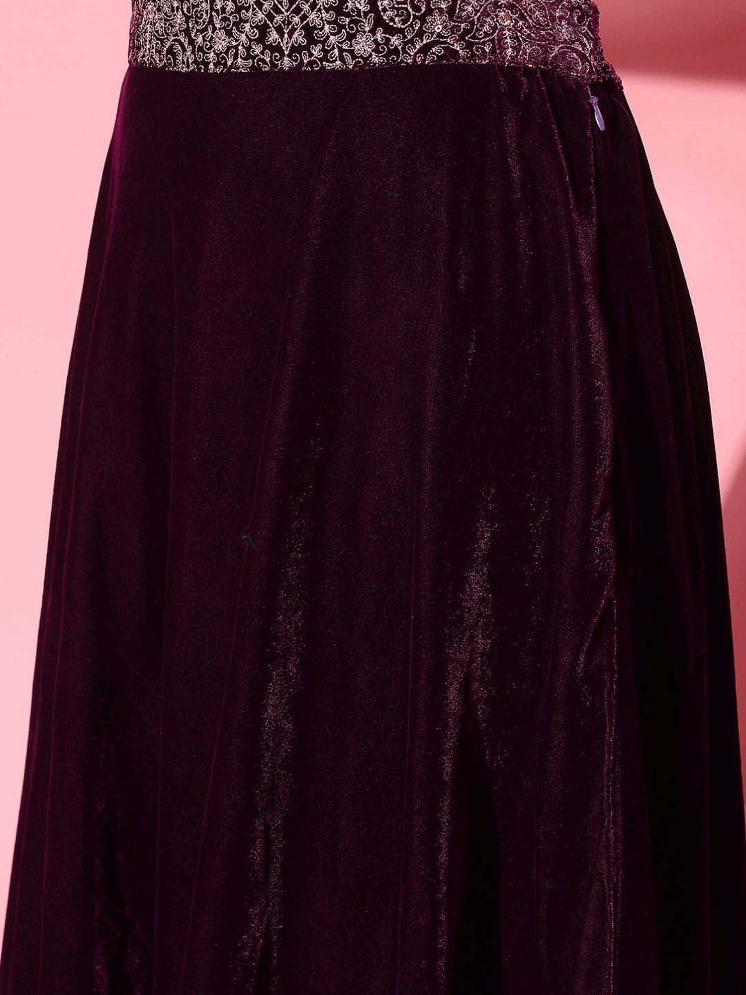 Libas Purple Plain Lehenga Choli Set