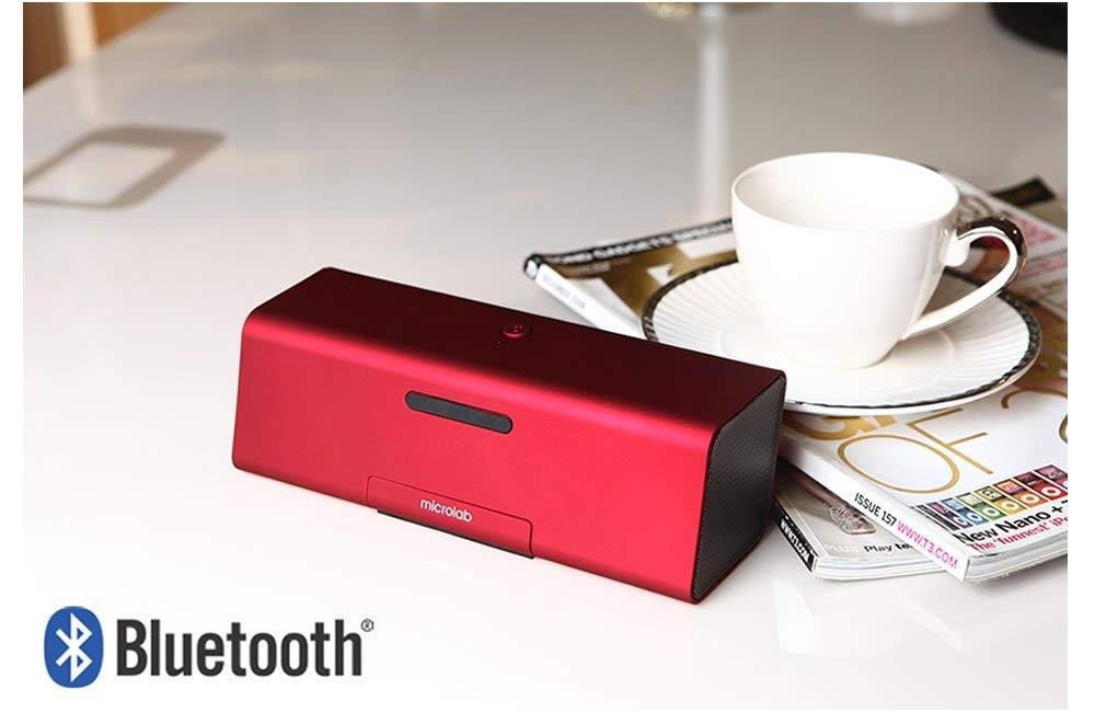 Microlab MD 212 Portable Bluetooth Speaker Dock with 30-pin Connecter and Mic (Red)