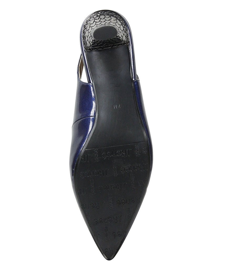 J. Renee Mayetta Slingback Pearlized Patent Dress Metal Heel Pumps