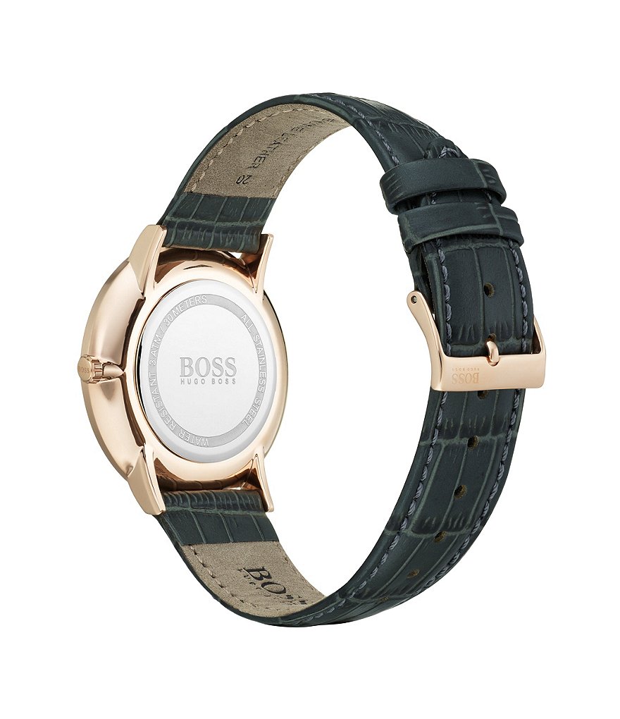 BOSS Hugo Boss William Grey Croc Leather Watch