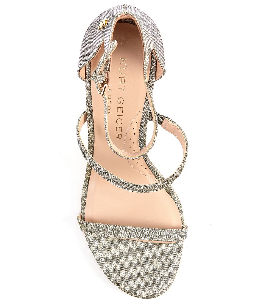 Kurt Geiger London Park Lane Glitter Fabric Strappy Dress Sandals