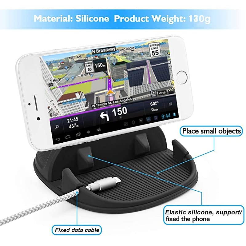 Phone Holder Phone Mount AntiSlip Silicone Pad for Dashboard Cell Phone Holder Phone Holder Desk Phone Stand Compatible with iPhone XRXSSamsung Galaxy Note 89S8S9GPS Devices