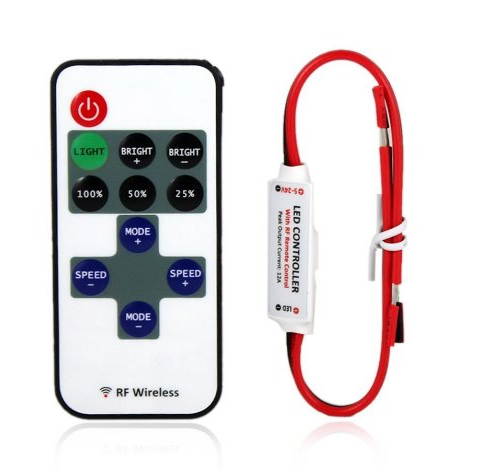 Mini LED Controller Dimmer with RF Wireless Remote Control DC 5~24V 12A R106