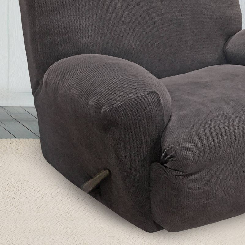 Stretch Oxford Recliner Slipcover Gray - Sure Fit