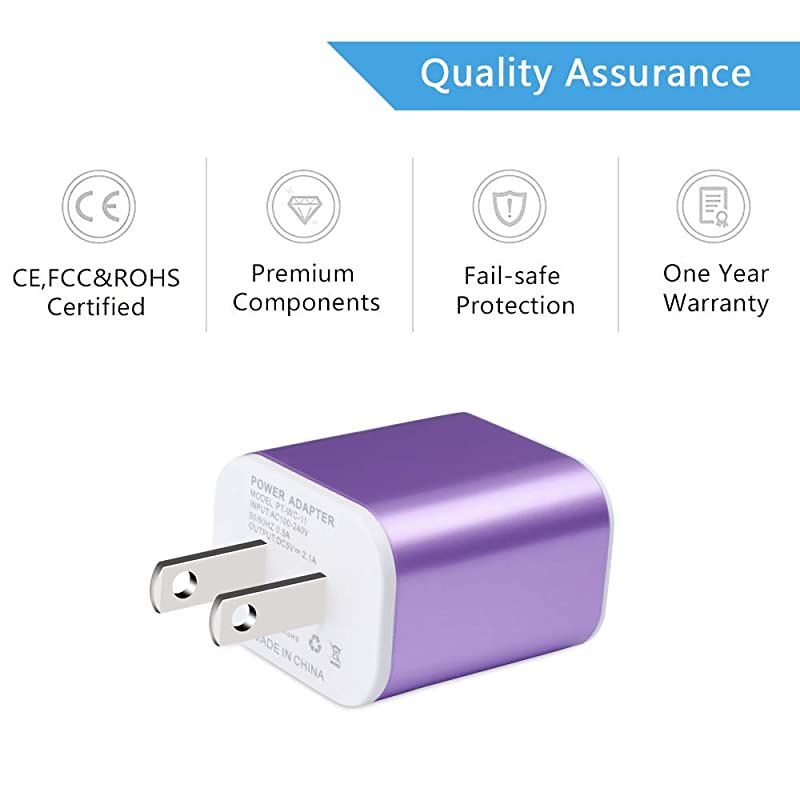 Charger Box USB Wall Charger  DualPort 5V21A Travel Charger 2 Pack Charging Adapter Compatible with Xs XS Max XR X 8 7 Plus LG HTC Galaxy S9 S8 Note 8 and More