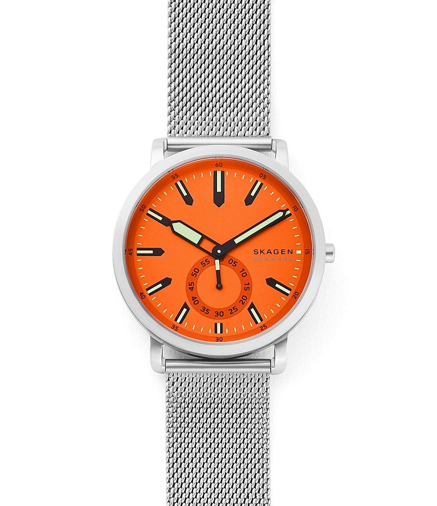 Skagen Colden Three-Hand Silver-Tone Steel-Mesh Watch