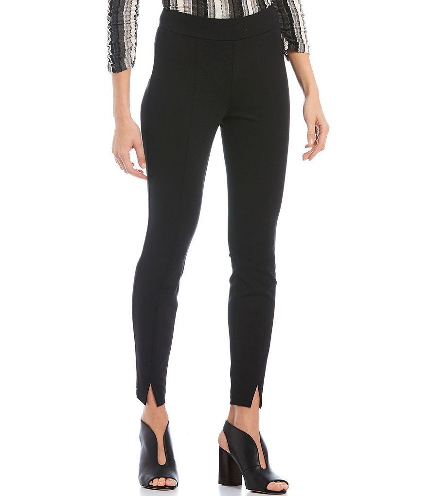 NYDJ Polished Ponte Knit Basic Front Slit Hem Detail Leggings
