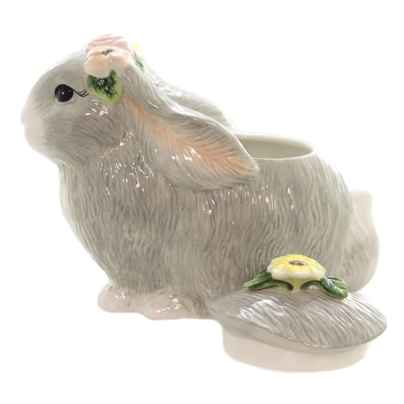 Tabletop 8.25" Sweet Bunny Cookie / Treat Jar Easter Floral Biscuit Candy Certified International  -  Food Storage Containers
