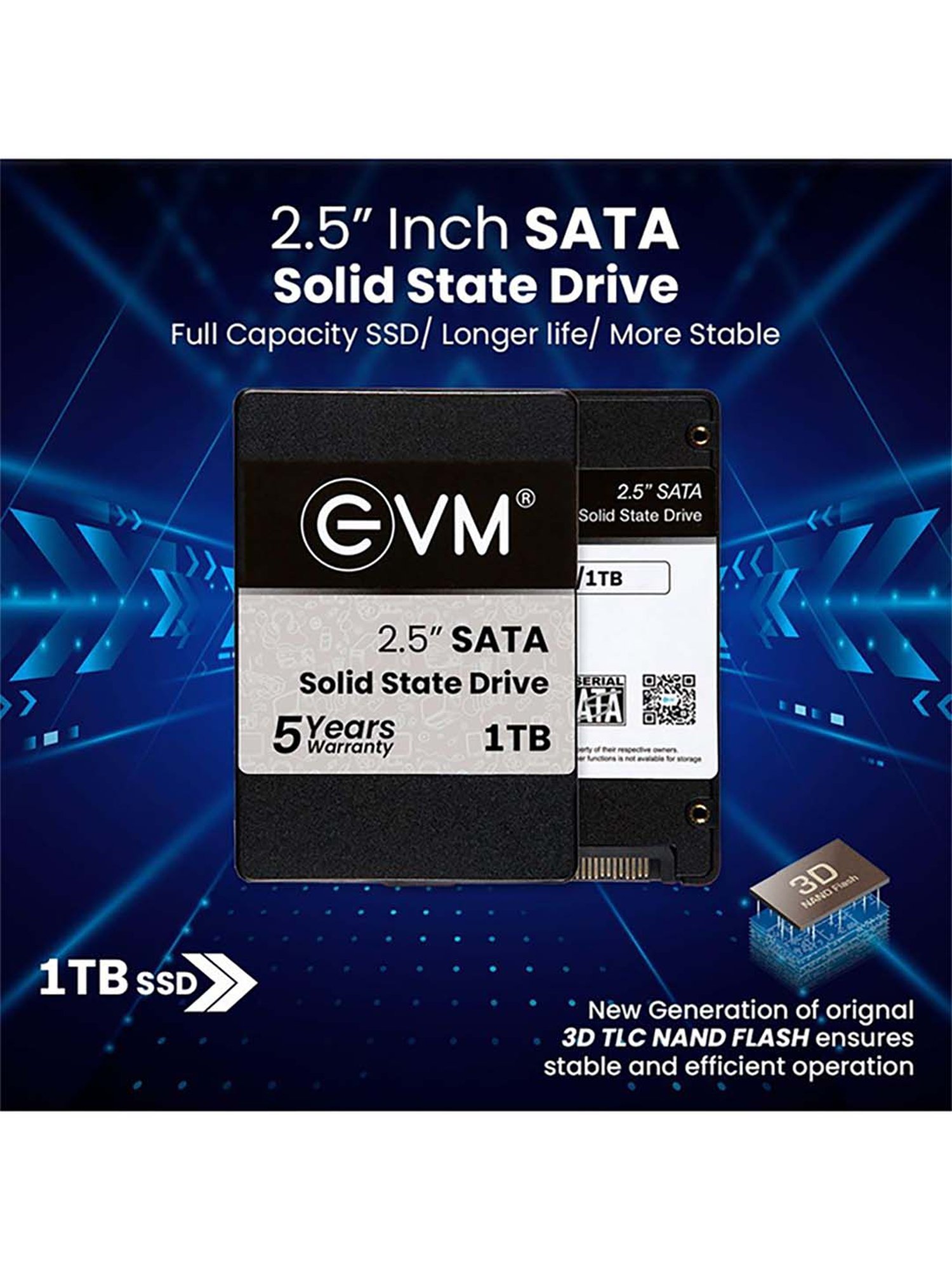 EVM EVM25 1TB 2.5 inch SATA Internal SSD (Black)