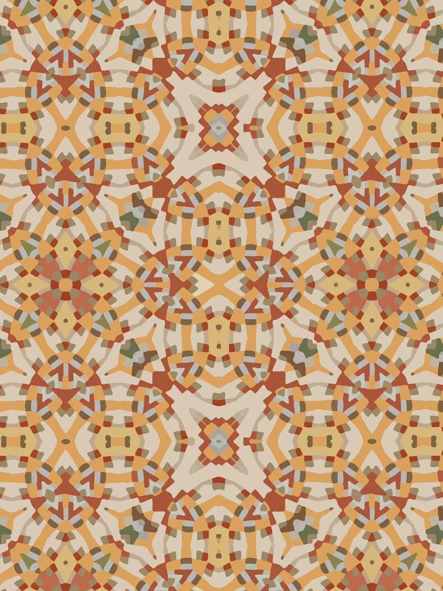 Petal Home Alhambra Beige & Orange Cotton Table Runner