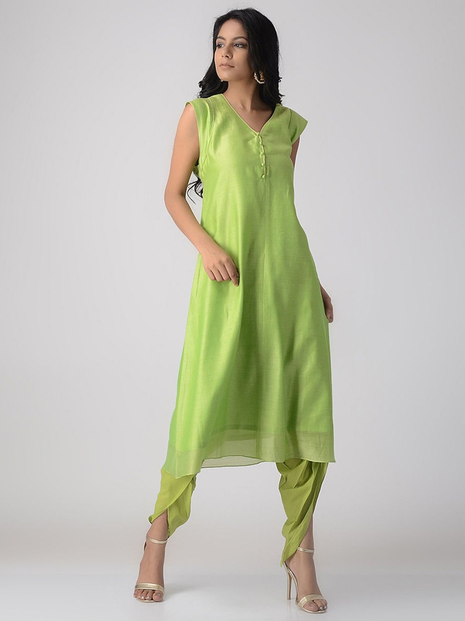 Smriti Gupta Kapaas Lime Green Kurta