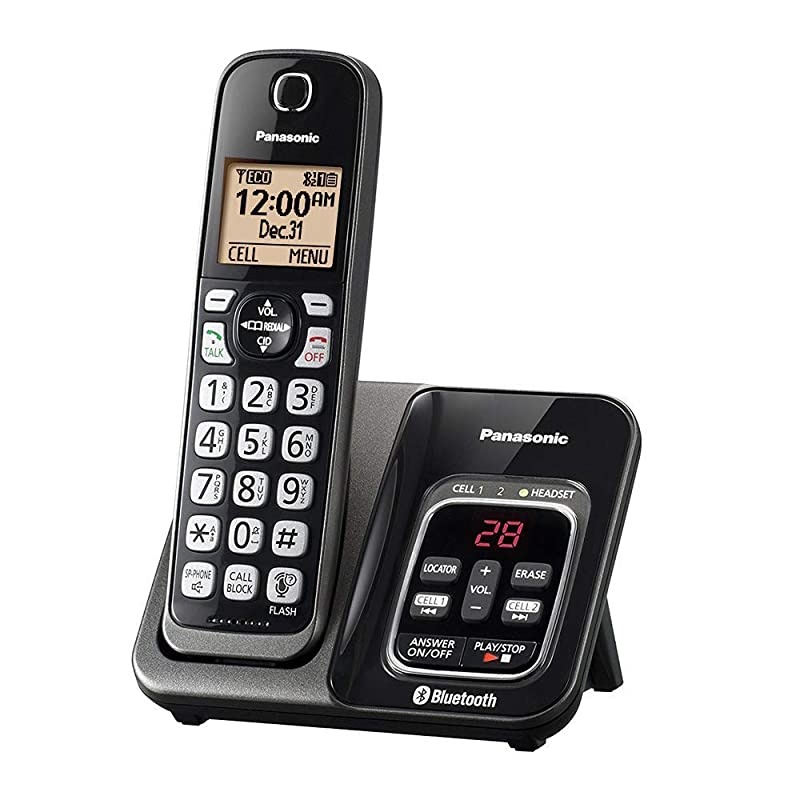KXTG833SK Bluetooth Link2Cell Cordless Phone with Voice Assist and Answering Machine = 3 Handsets