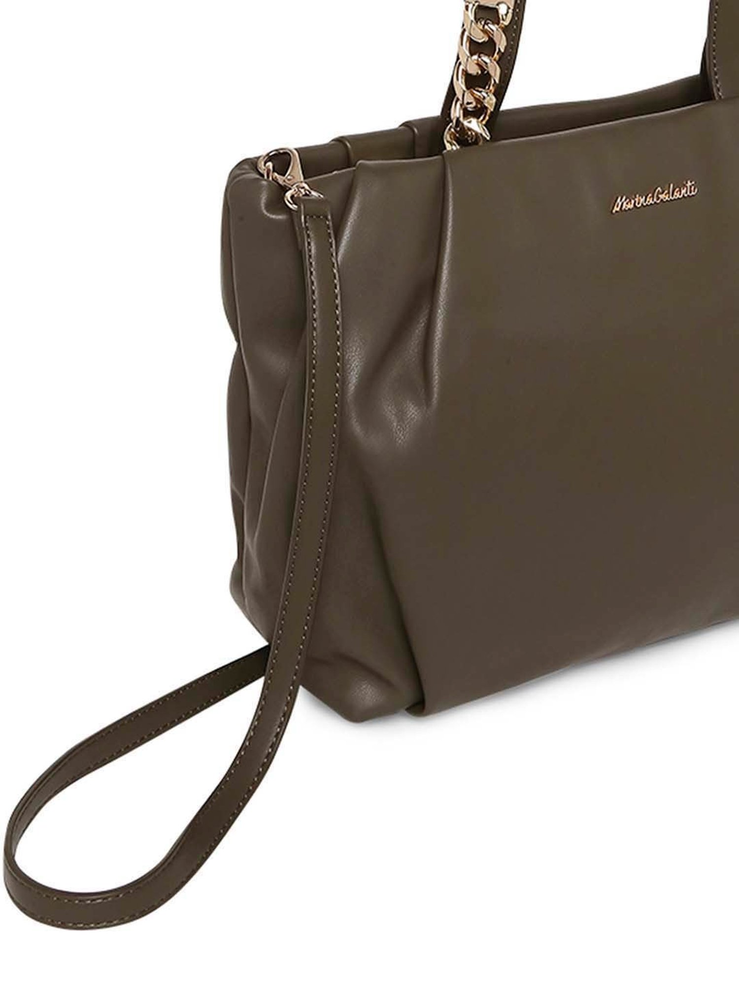 Marina Galanti Olive Solid Medium Tote Handbag