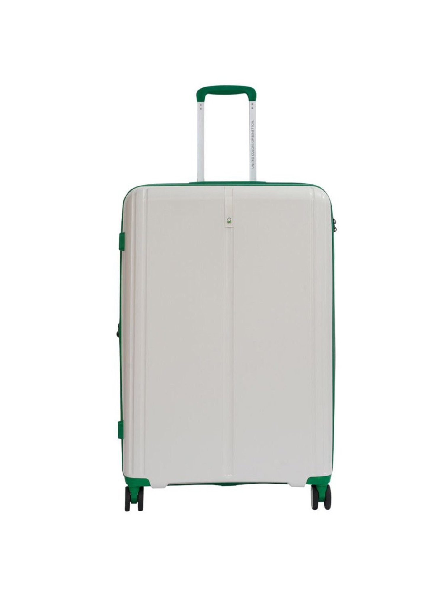 United Colors of Benetton Emerald White Textured Hard Large Trolley Bag - 76 Cm