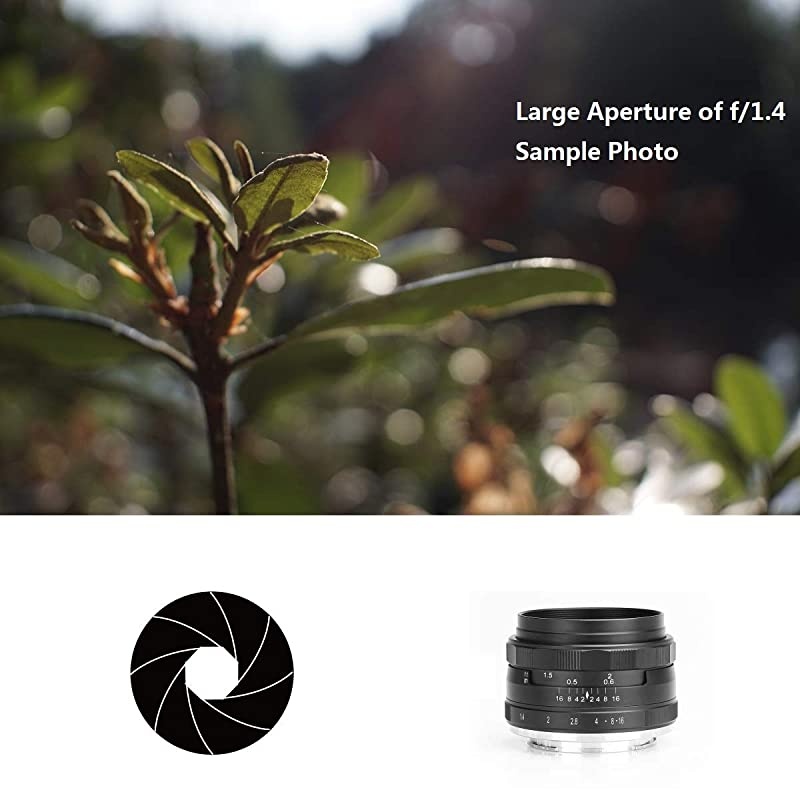 MK-35mm F/1.4 Manual Focus Large Aperture Lens Compatible with Canon Mirrorless Camera