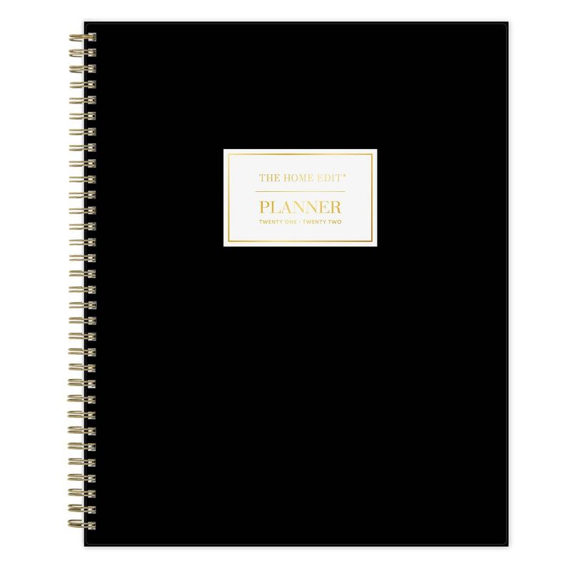 2021-22 Academic Plastic Planner 8.5" x 11" Weekly/Monthly Wirebound Black - The Home Edit