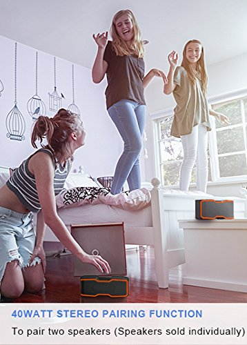 AOMAIS Sport II Portable Wireless Bluetooth Speakers 4.0 Waterproof IPX7, 20W Bass Sound, Stereo Pairing, Durable Design Backyard, Outdoors, Travel, Pool, Home Party (Orange)