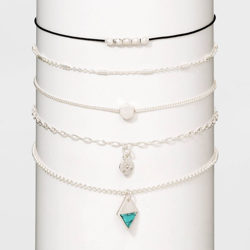 Coin and Bead Charm Necklace Set - Wild Fable™