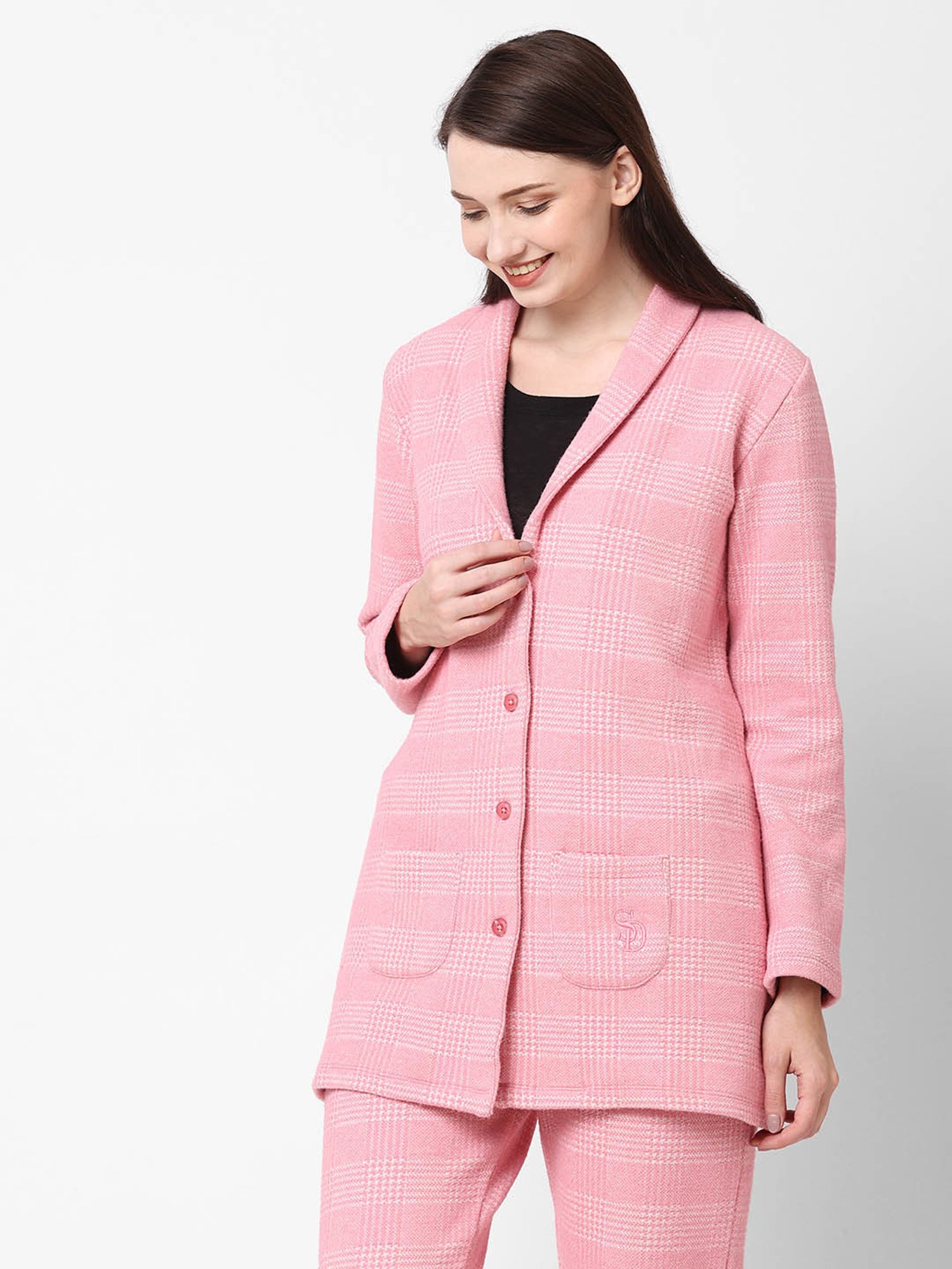 Sweet Dreams Coral Pink Striped Cardigan