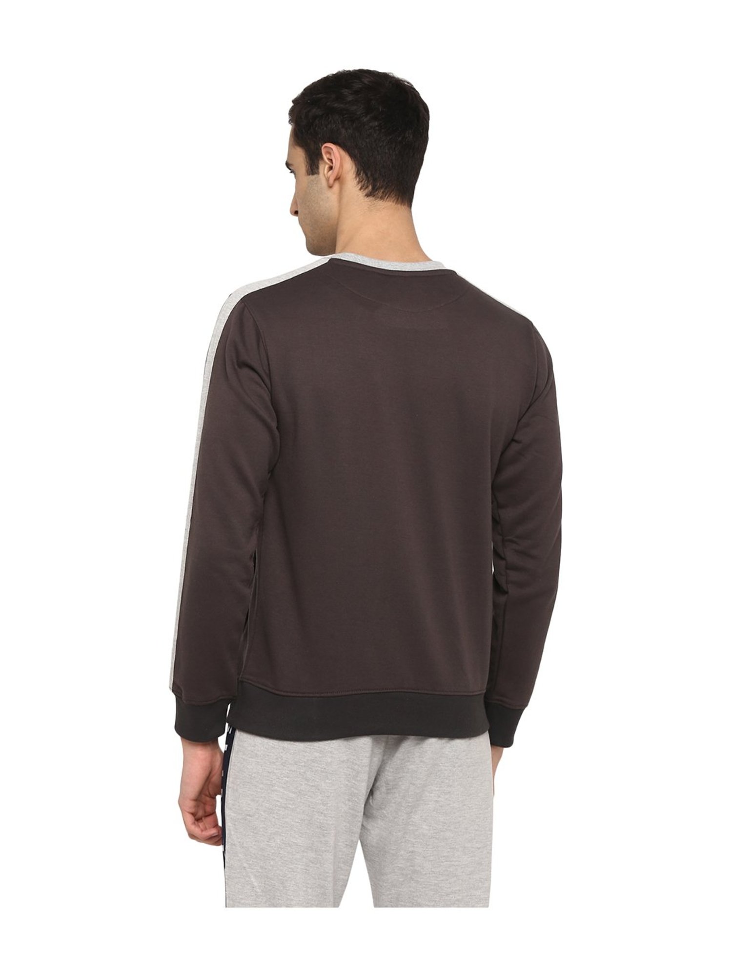 OFF LIMITS Dark Grey Solid Full Sleeves Sweatshirt