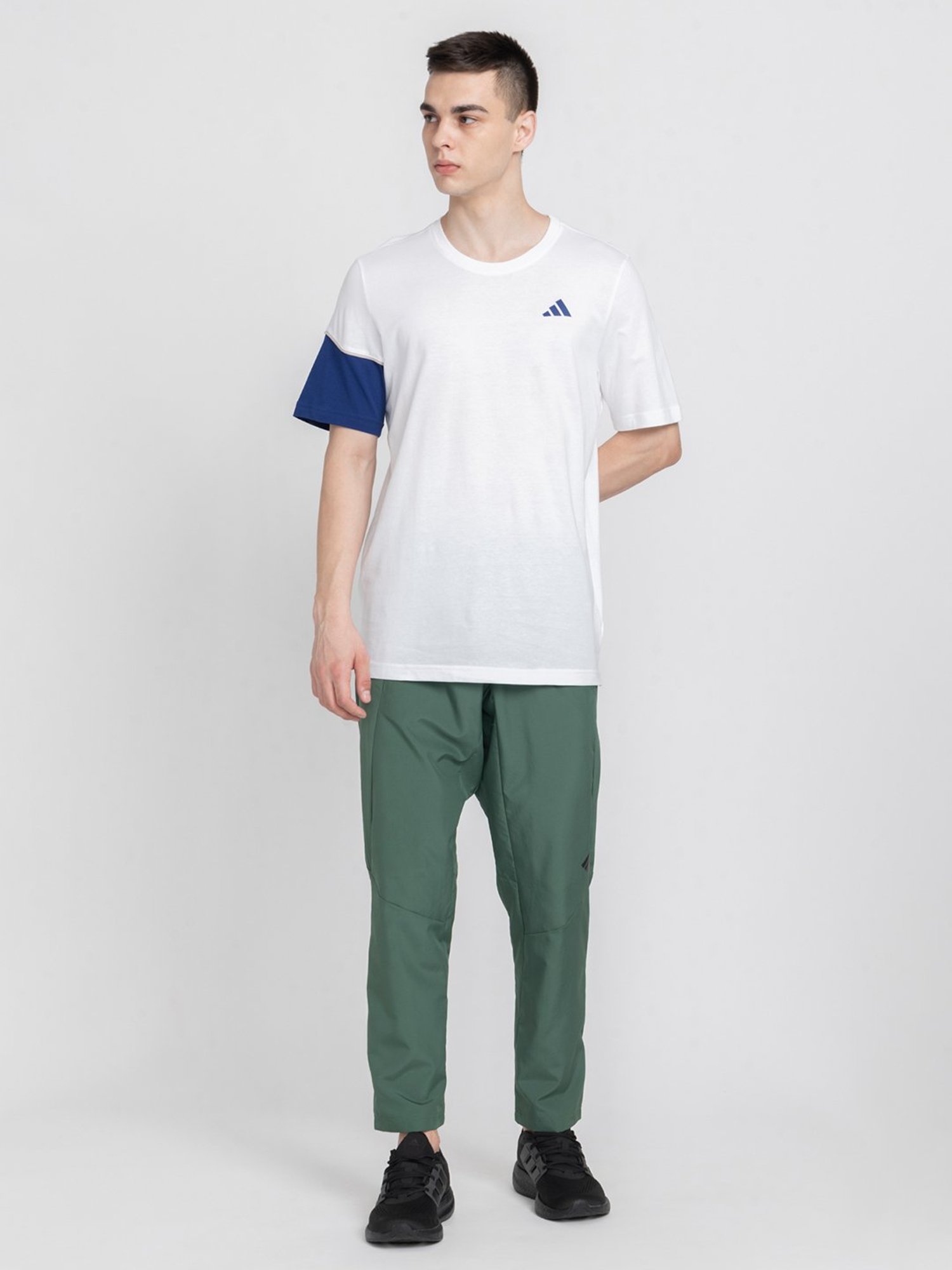adidas White Regular Fit Club House Cotton Crew T-Shirt