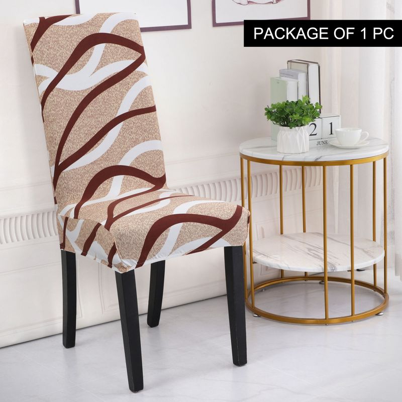 1 Pc Polyester Spandex Stretchy Removable Washable Dining Chair Slipcovers Multicolored  - PiccoCasa