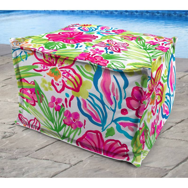Outdoor Bean Filled Pouf/Ottoman In Valeda Island  - Jordan Manufacturing