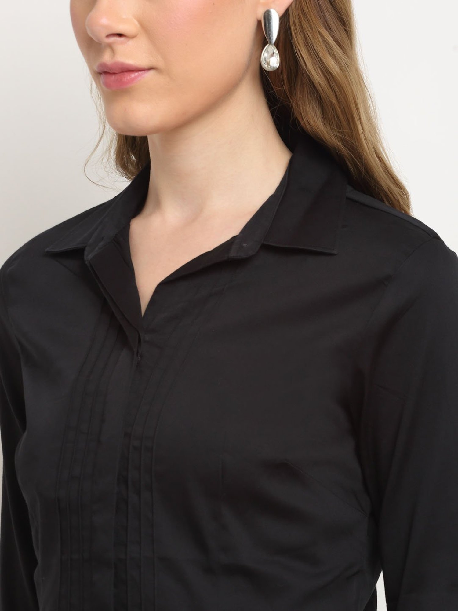 Crozo By Cantabil Black Full Sleeve Shirt