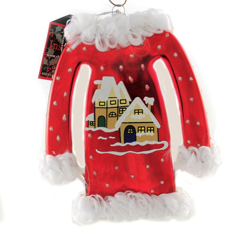 Holiday Ornament 5.0" Ugly Sweater Reindeer Houses Bells  -  Tree Ornaments