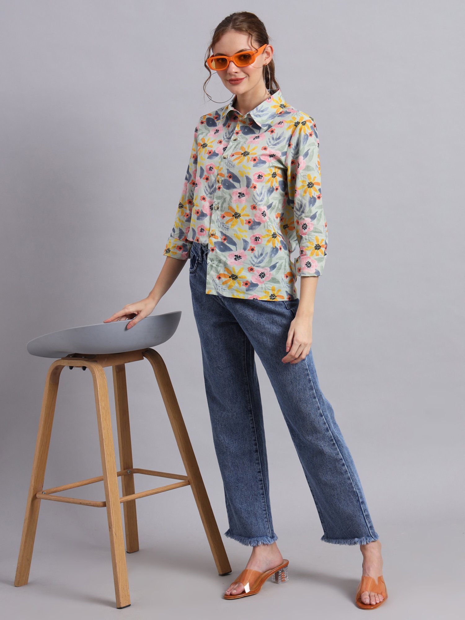 DECKEDUP Multicolor Floral Print Tunic