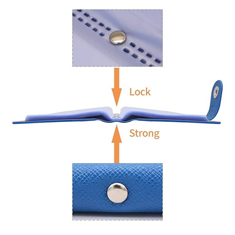 300 Cards PU Leather Business Name Card Books Office Business Card Holder Credit Cards Organizer Blue