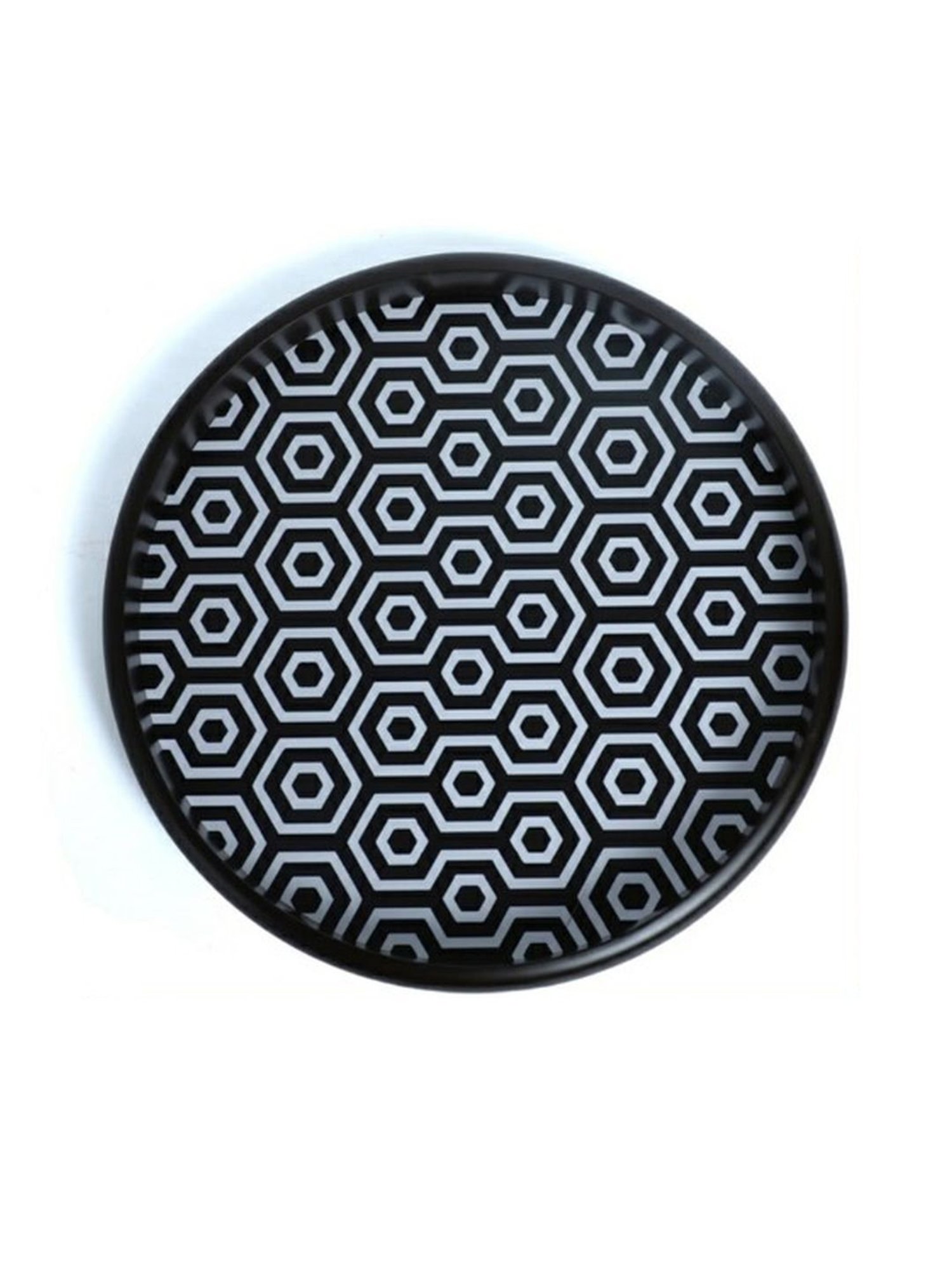 Crayton Black & White Round MDF Wall Hanging - Set of 1