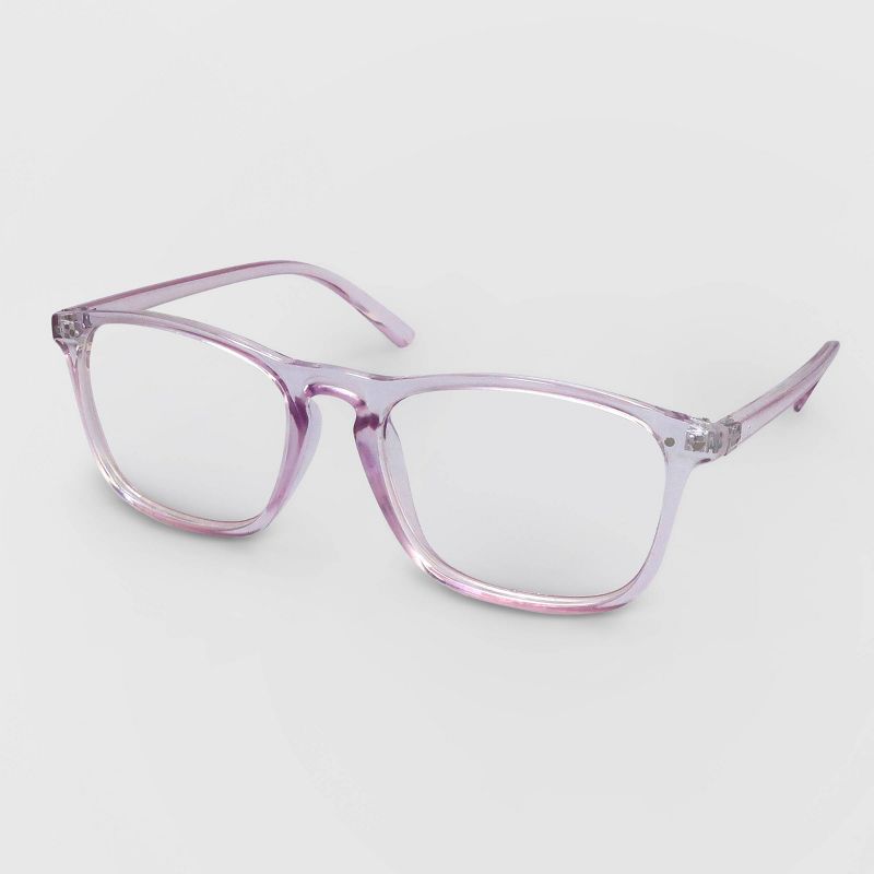Women's Blue Light Filtering Square Rectangle Glasses - Wild Fable™ Purple