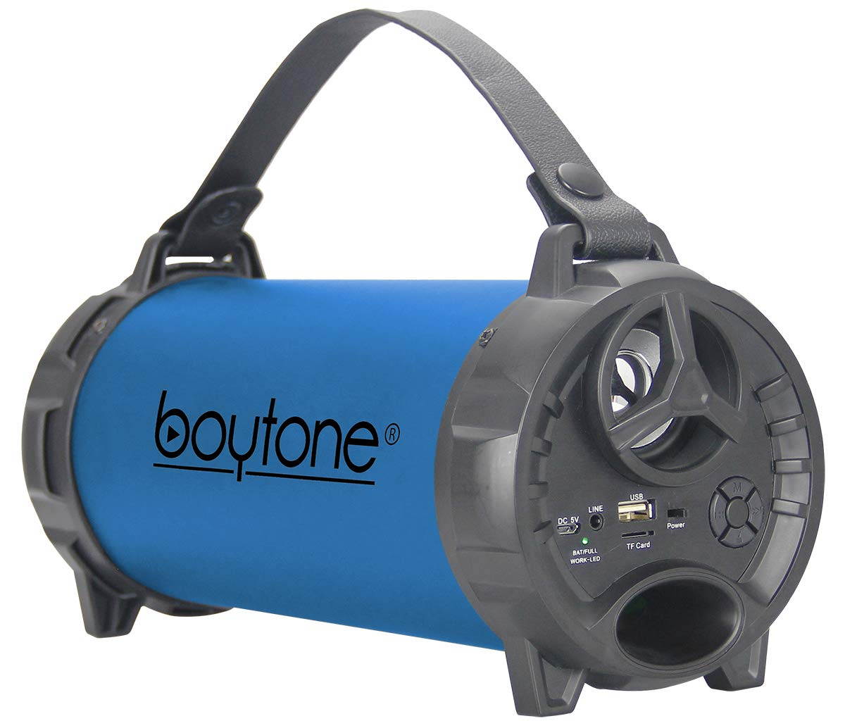 Boytone BT-40BL Portable Bluetooth Indoor/Outdoor Speaker 2.1 Hi-Fi Cylinder FM Built in Rechargeable Battery