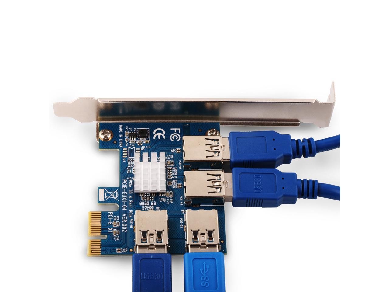 6-Pack Ver006C Mining Dedicated PCIe Riser Cable Card Adapter Cryptocurrency PCI Express 1X to 16X Extender Mining Rig 60cm USB 3.0 6Pin Power