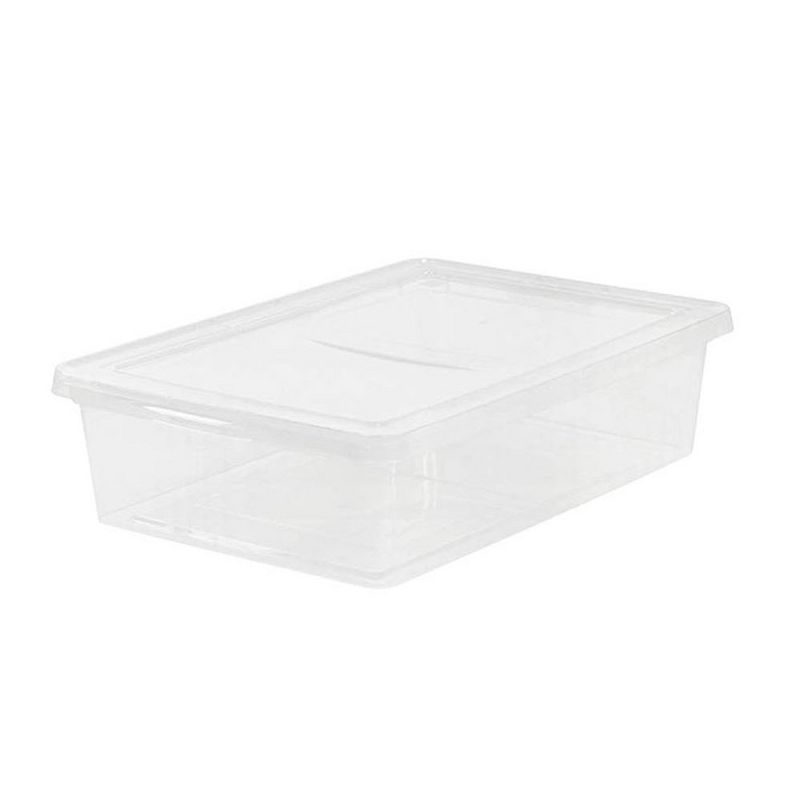 Homz Heavy Duty Modular Clear Plastic Stackable Storage Tote Containers with Latching and Locking Lids, 31 Quart Capacity, 4 Pack