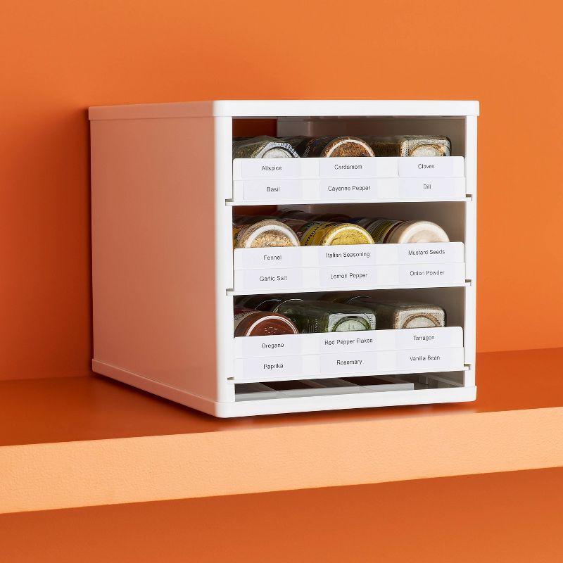 YouCopia SpiceStack Original 18-Bottle Spice Organizer White