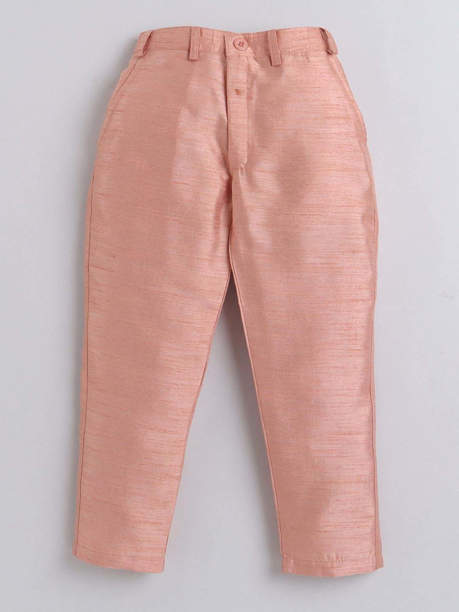 Ahhaaaa Kids Peach Embellished Full Sleeves Kurta Set